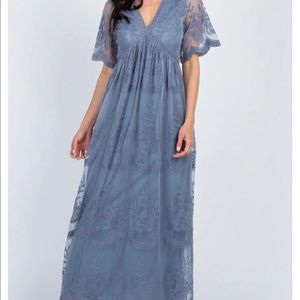 Pink blush lace dress can be worn as maternity dress